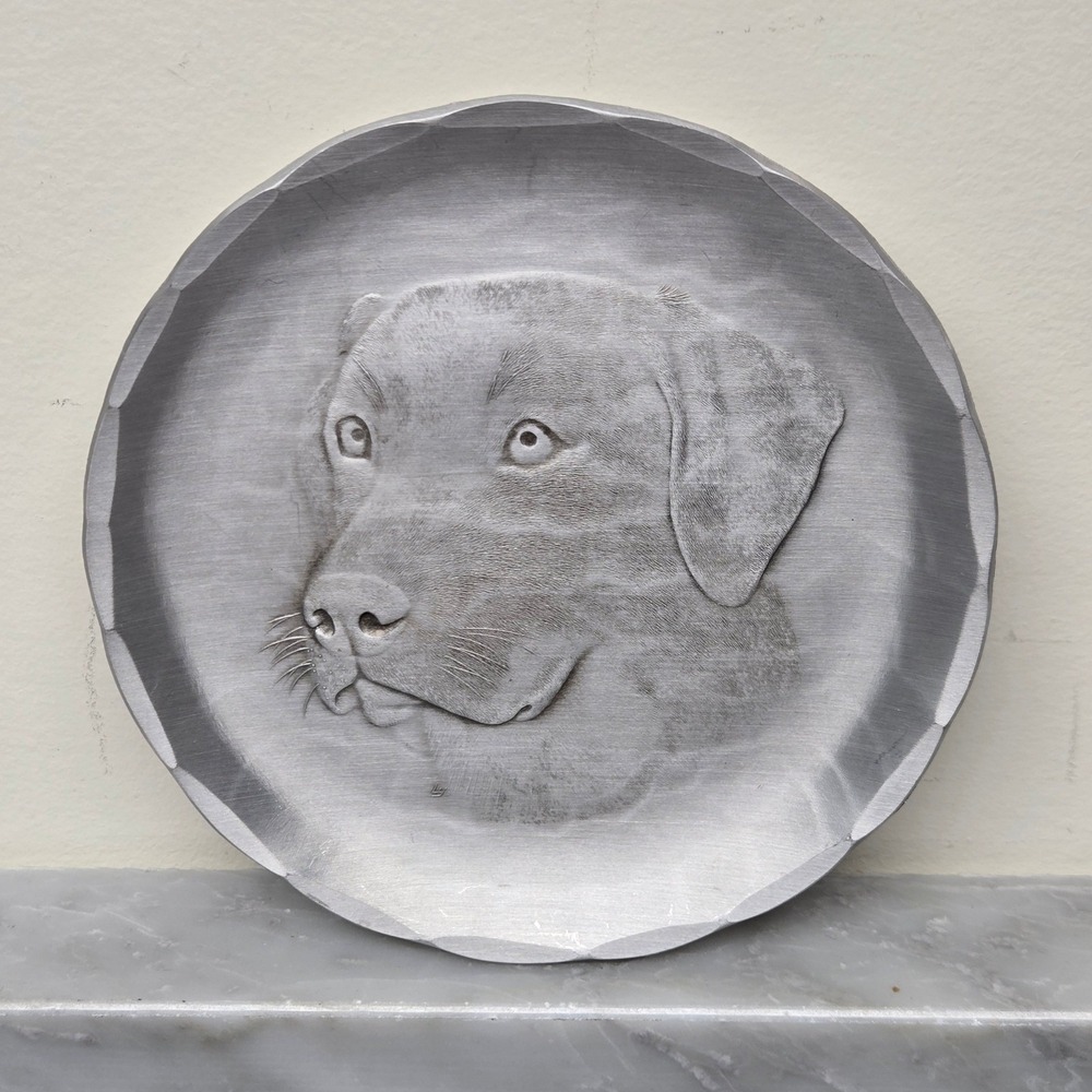 Wendell August Forge Labrador Retriever Aluminum Coaster Trinket Dish Handmade